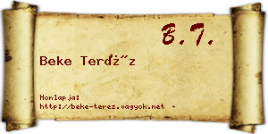 Beke Teréz névjegykártya
